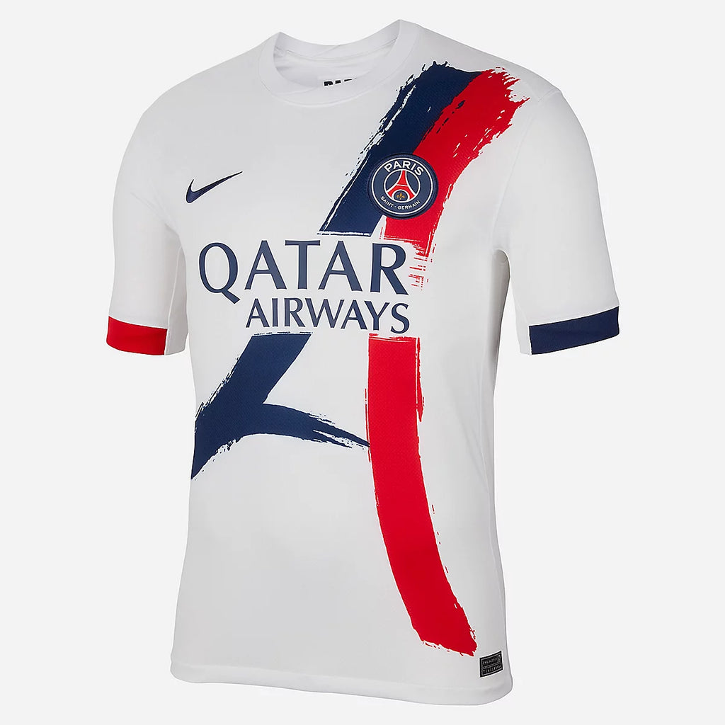 Maillot de football homme PSG 24/25 Stadium Extérieur Blanc et bleu